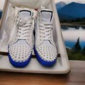 Christian Louboutin Lou Spikes Orlato EU40 color Bianco/Sonik Free Gift w/purcha